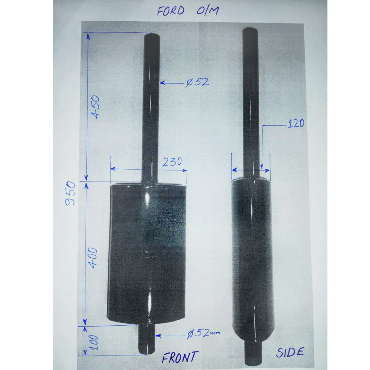 Toba esapament pentru Ford O/M